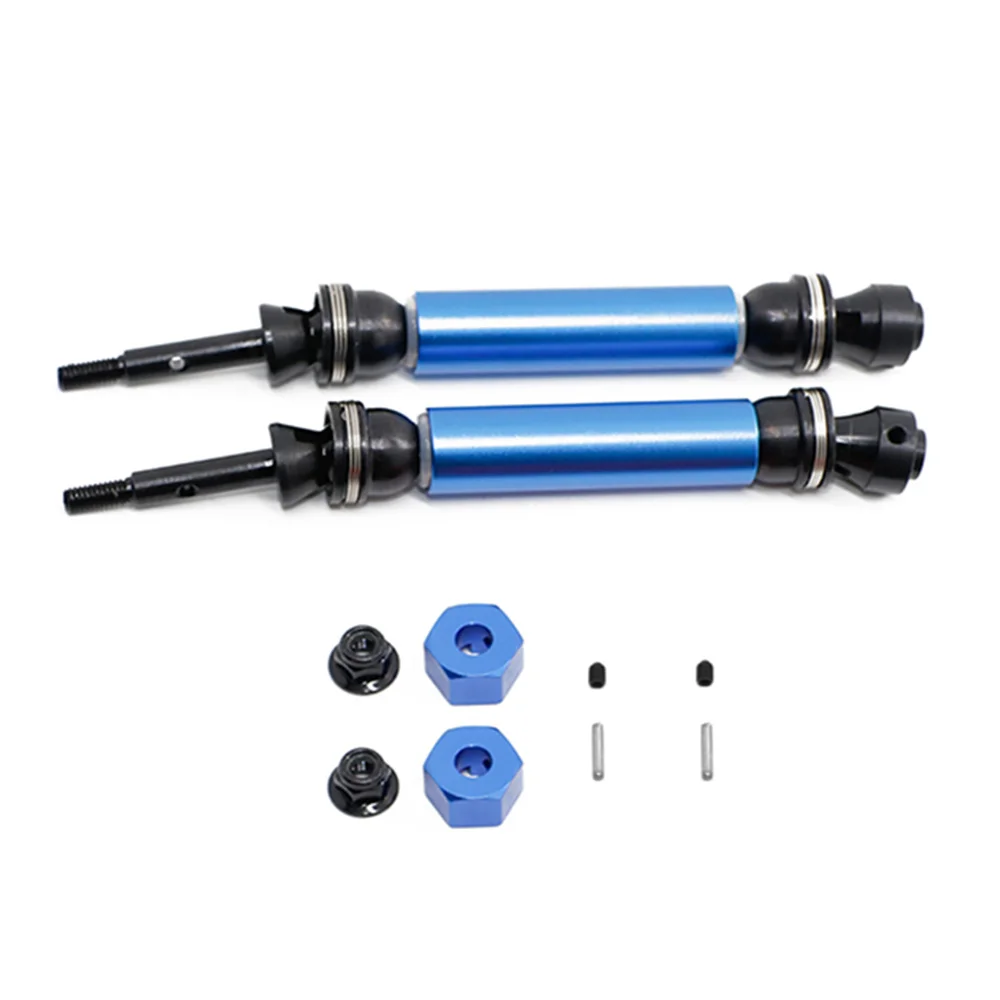 2Pcs Metal Rear Drive Shaft CVD for 1/10 Slash Stampede Hoss VXL 2WD RC Car Upgrade Parts,Blue