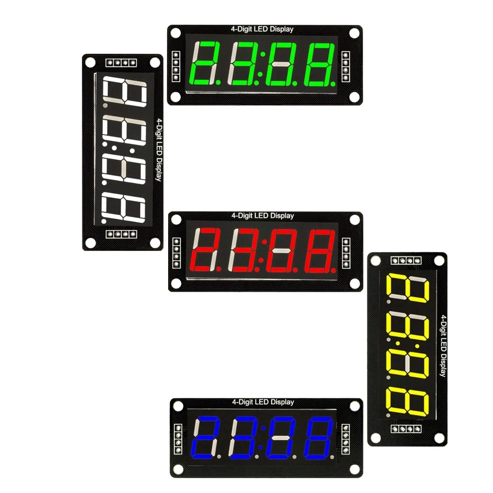 Tm1637 4 dígitos led 0.56 Polegada tubo de exibição 7 segmentos azul amarelo branco azul vermelho relógio pontos duplos módulo para placa arduino