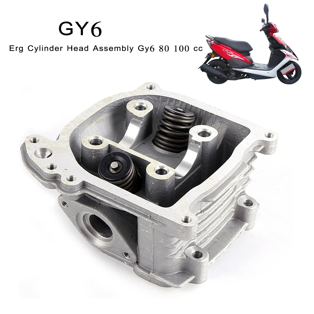 Motorcycle ERG Cylinder Head Assembly GY6 50 60 80 100 cc Racing Cylinder Head GY6 100cc 64mm 139qmb 139qma