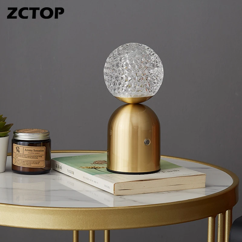 LED Table Light With Touch Switch Bedroom Bedside Lamp 3W Indoor Decor Night Light Lighting Fixture Copper And Acrylic Materials