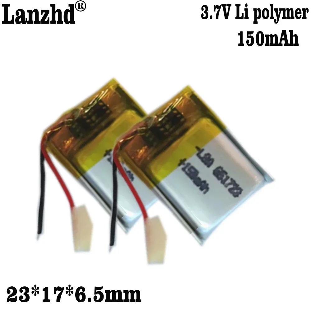 

NEW 3.7V polymer battery 150mAH Li batteries For Cigarette lighter starting motor LED Lamp Bluetooth LED light 23*17*6.5mm