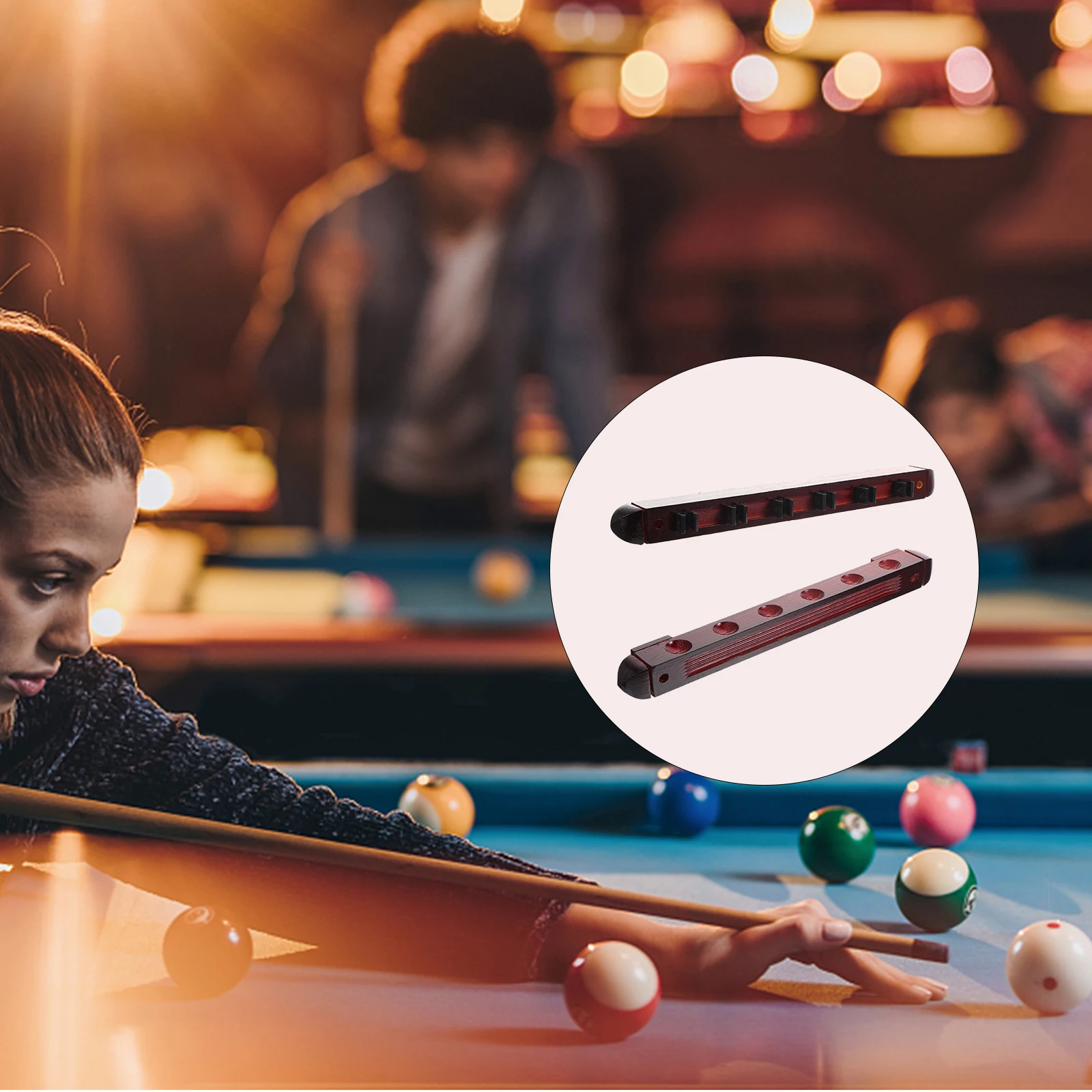 

1 set Billiard Rack for 6 Sticks Red High Grade Durable Display Stand Multi Functional Storage Pool Accessory Holder