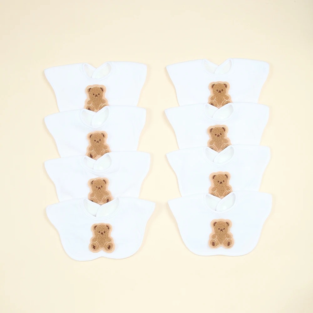 

8-Pack Extra Absorbent Baby Bibs Soft Adjustable Infant Drooling Bibs for Baby Boys and Girls Baby Essentials(White)