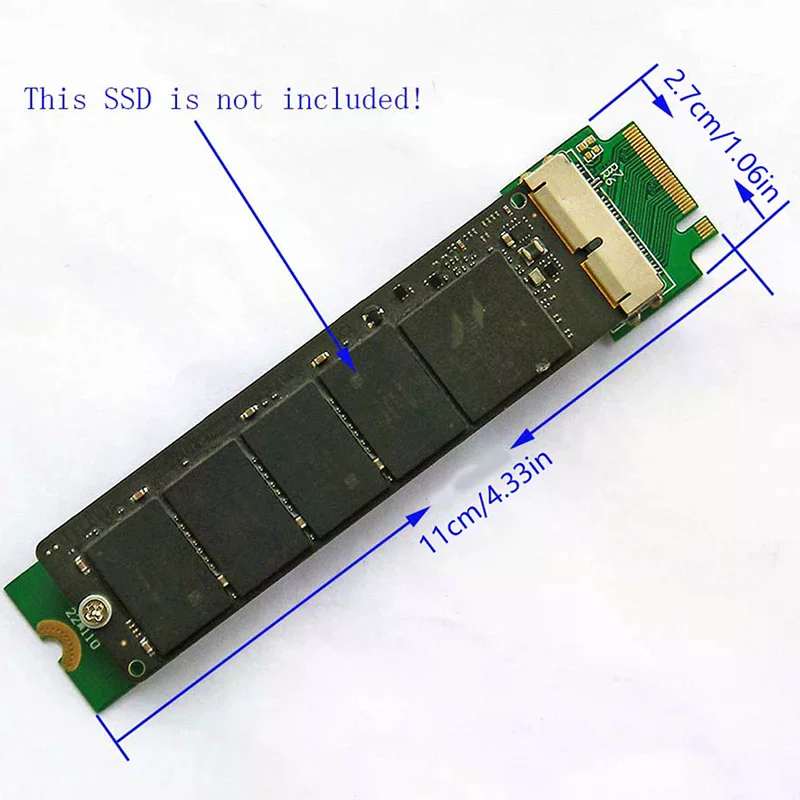 Oferta Imperdível: Adaptador Conversor PCI-e M.2 Key M (NGFF) para SSD de 12+16 Pinos para MacBook Air/Pro, Acessório para PC C26