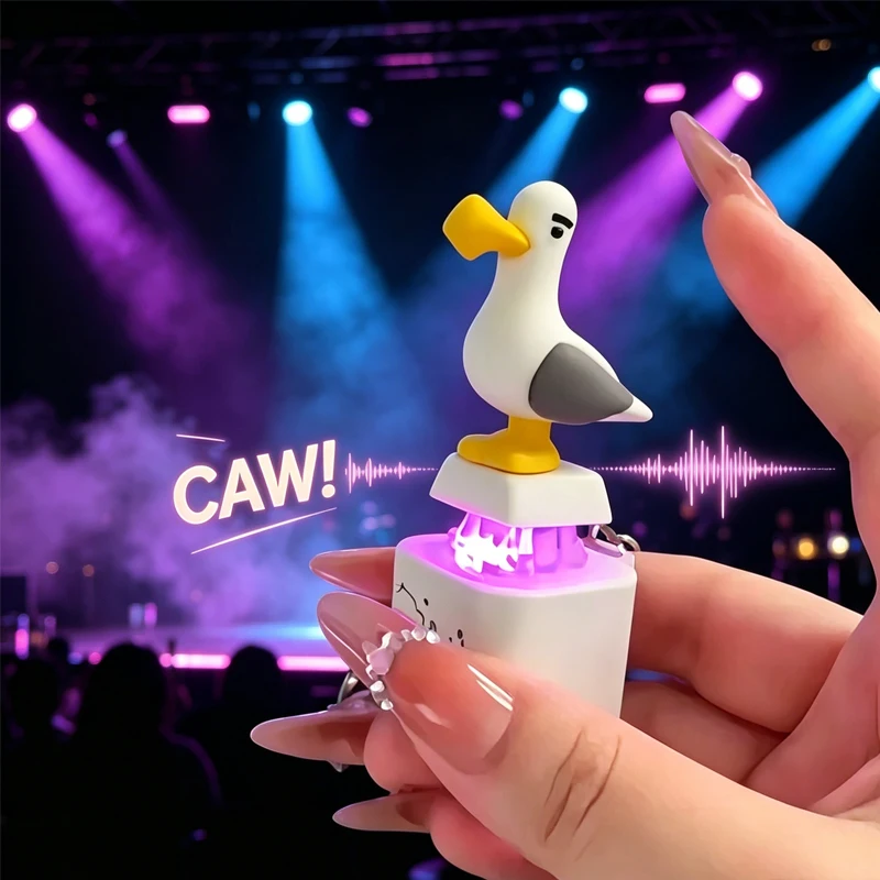 In Stock New Mine Bird;; Voice Keys Luminous; Electronic Pendant Keyboard Decompression Sound Little Seagull Creative Keychain