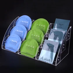 Acrylic Makeup Face Mask Organizer Rack,Acrylic Display Stand for Store Organize Facemask Eyeshadow Tray Cosmetics Storage Shelf