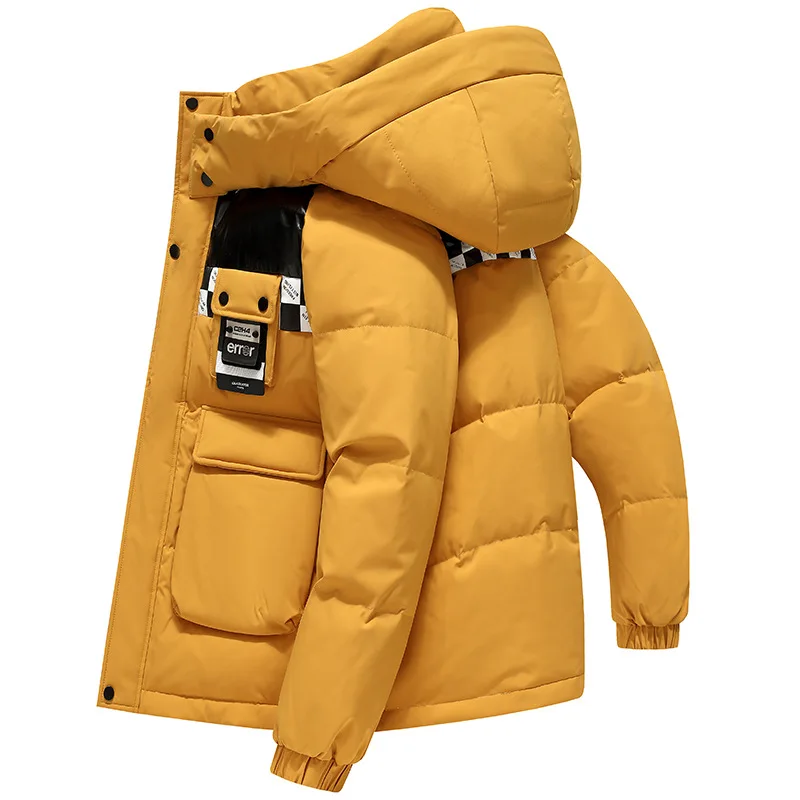 Unisex Down Jacket with Short Winter Trend Hooded and Thickened Insulation