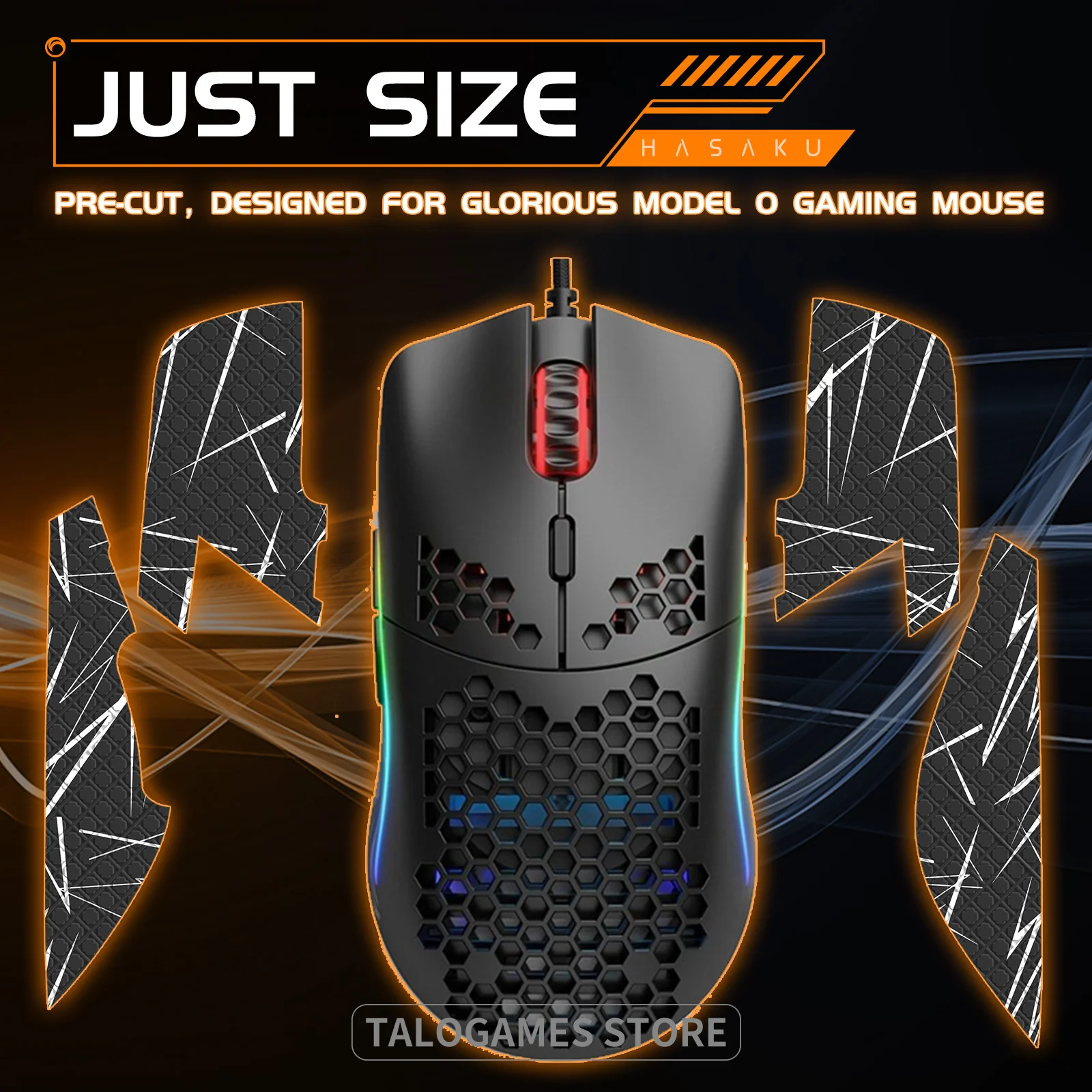 HASAKU Mouse Grip Tape, adesivo artesanal para modelo glorioso O-Minus, mouse para jogos, atualização, confortável e durável