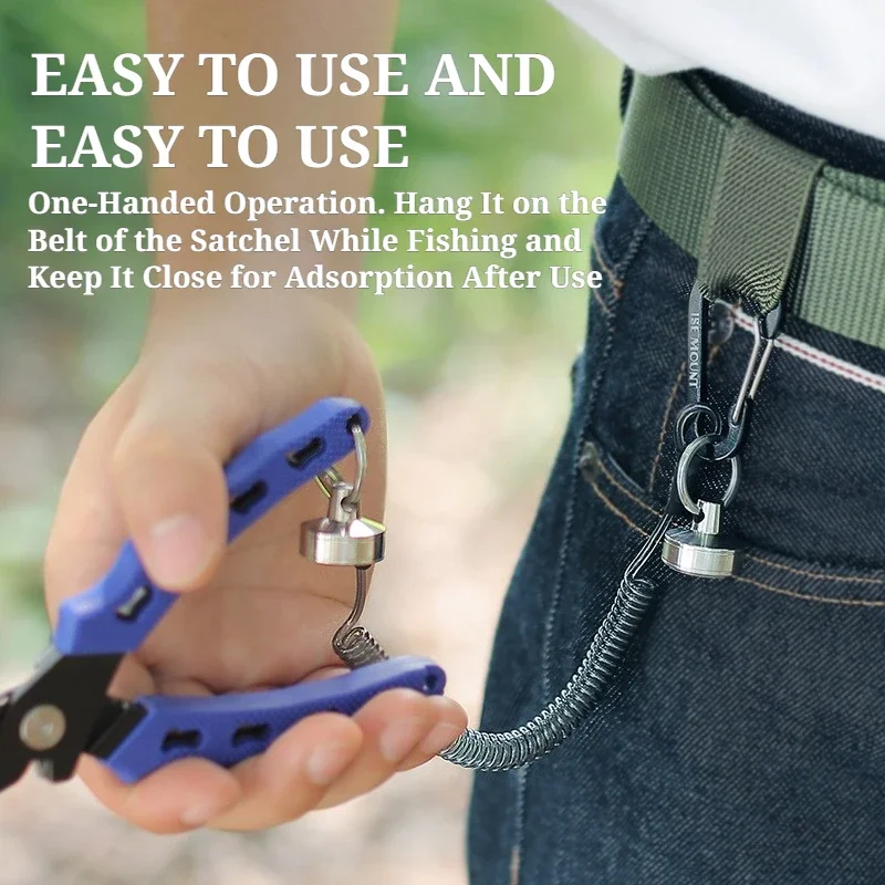 دعامات تحرير شبكية مغناطيسية 4KN - أداة صيد السمك من الفولاذ المقاوم للصدأ مع حبل، مشبك مغناطيسي للصيد في الهواء الطلق والصيد #3