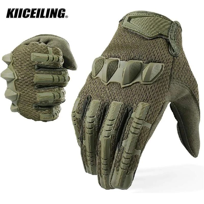 

KIICEILING Tactical Gloves Touch Screen Full Finger Dexterity Gloves Cycling Shooting Men's Hiking Riding Training Climbing