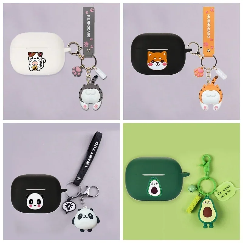 Funda de dibujos animados para PHILIPS TAT2206, bonita funda de silicona para auriculares con colgante de gato/perro/aguacate, tat2206