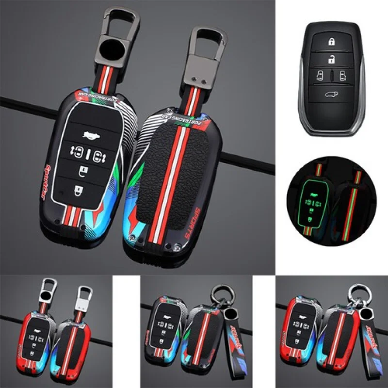 

A+ Zinc Alloy Silicone Car Key Fob Case Cover Holder For Toyota Previa Alphard 14+