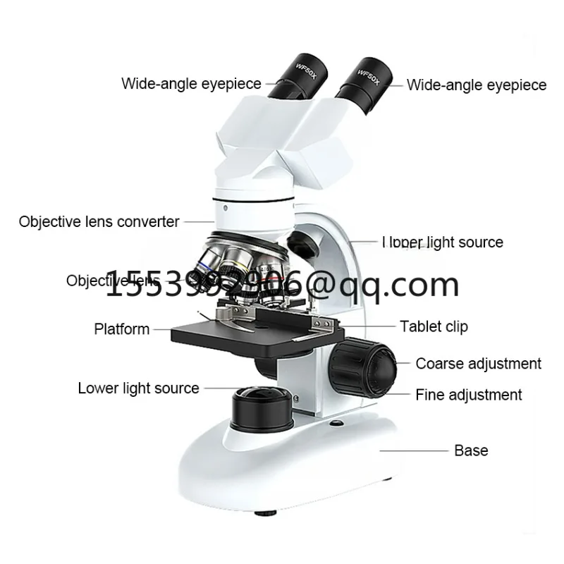 Zoom 6000X-20000X Biological HD Microscope Digital LED Lab Compound Microscope with Wide-Field 10X and 50X Eyepieces for Lab