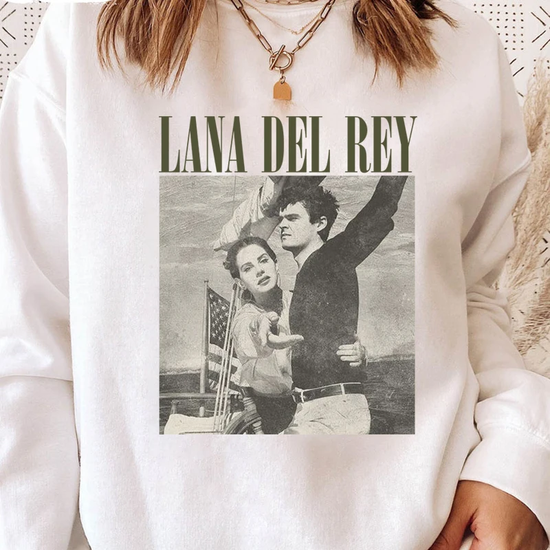 Sudadera con capucha de Lana Del Rey Ldr para hombre y mujer, suéter de algodón de manga larga con estampado gráfico de velero, ropa de calle