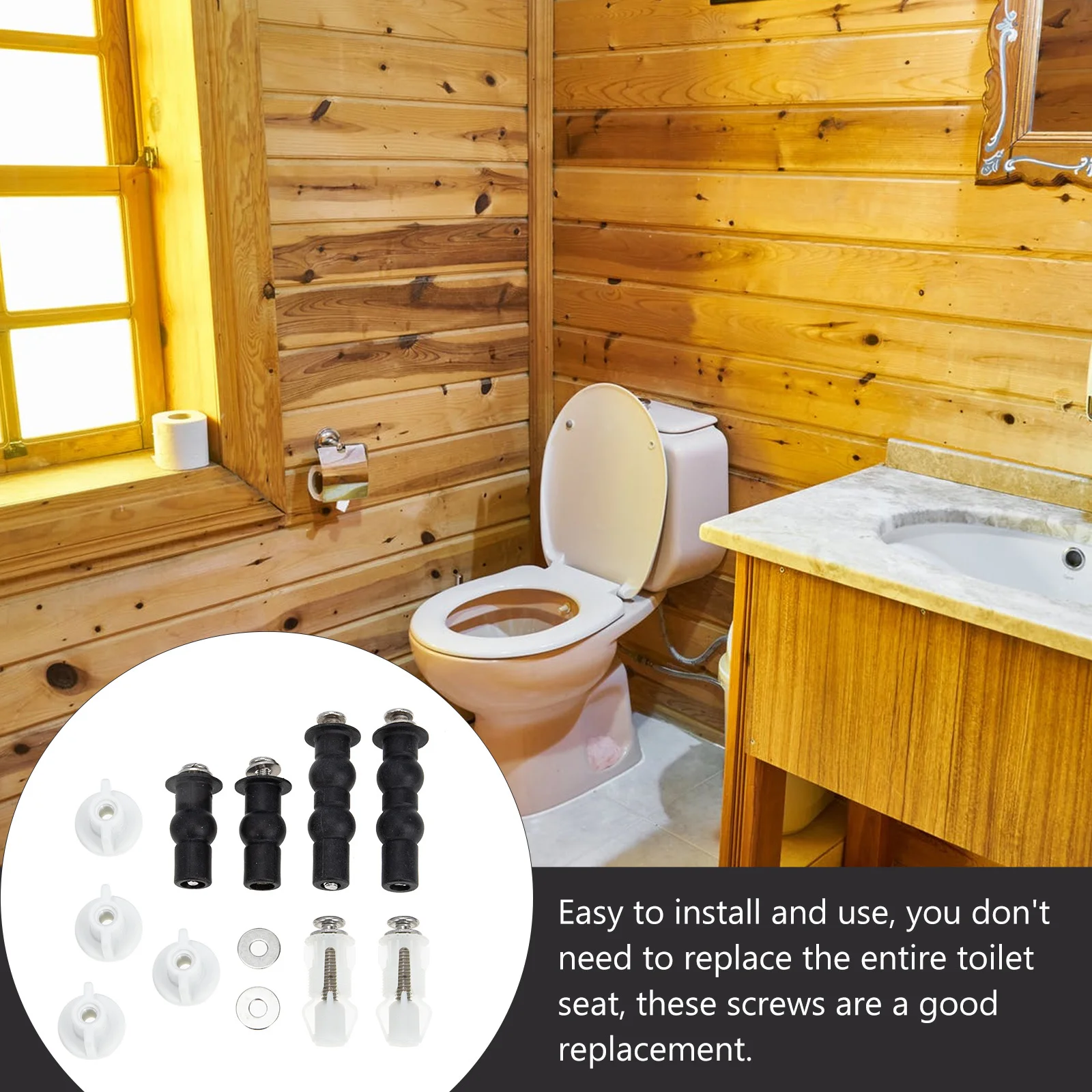 

1Set Universal Toilet Seat Bolts Rubber Stainless Steel Closestool Fixing Kit Corrosion Resistant Sturdy Installation Screws