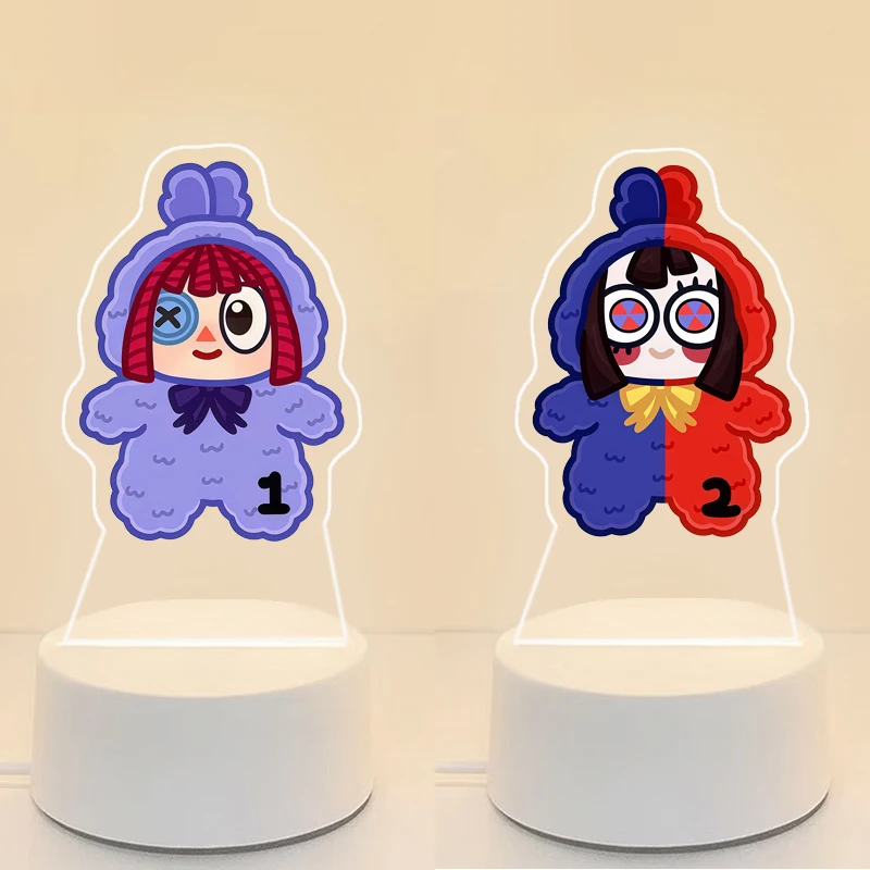 

Акриловая лампа для декоративной подставки Tadc Jax Bunny Pomni Anime, монохромная, 7 цветов, ночник для спальни, креативный подарок