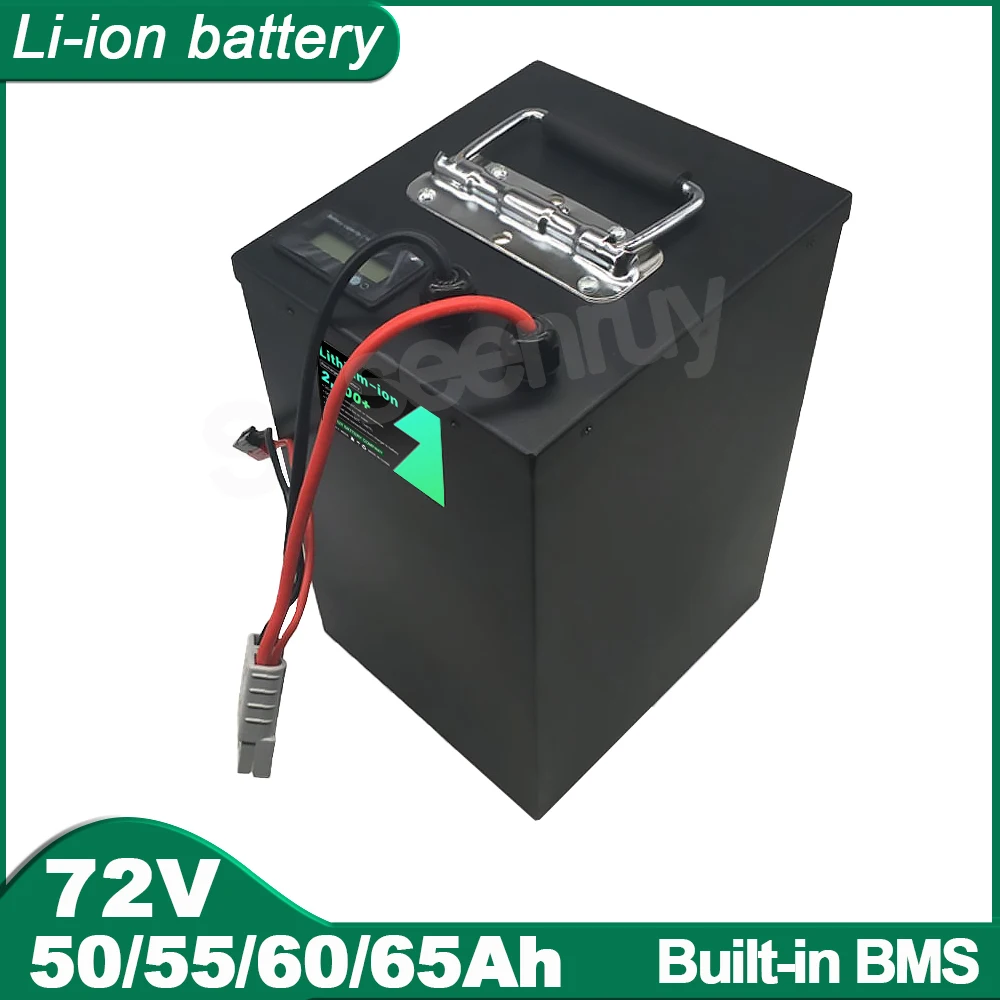 72V 50AH 55AH 60AH 65AH Li-ion Lithium Polymer Battery Perfect For 5500W Tricycle Bicycle Motorcycle E-bike Electric Scooter