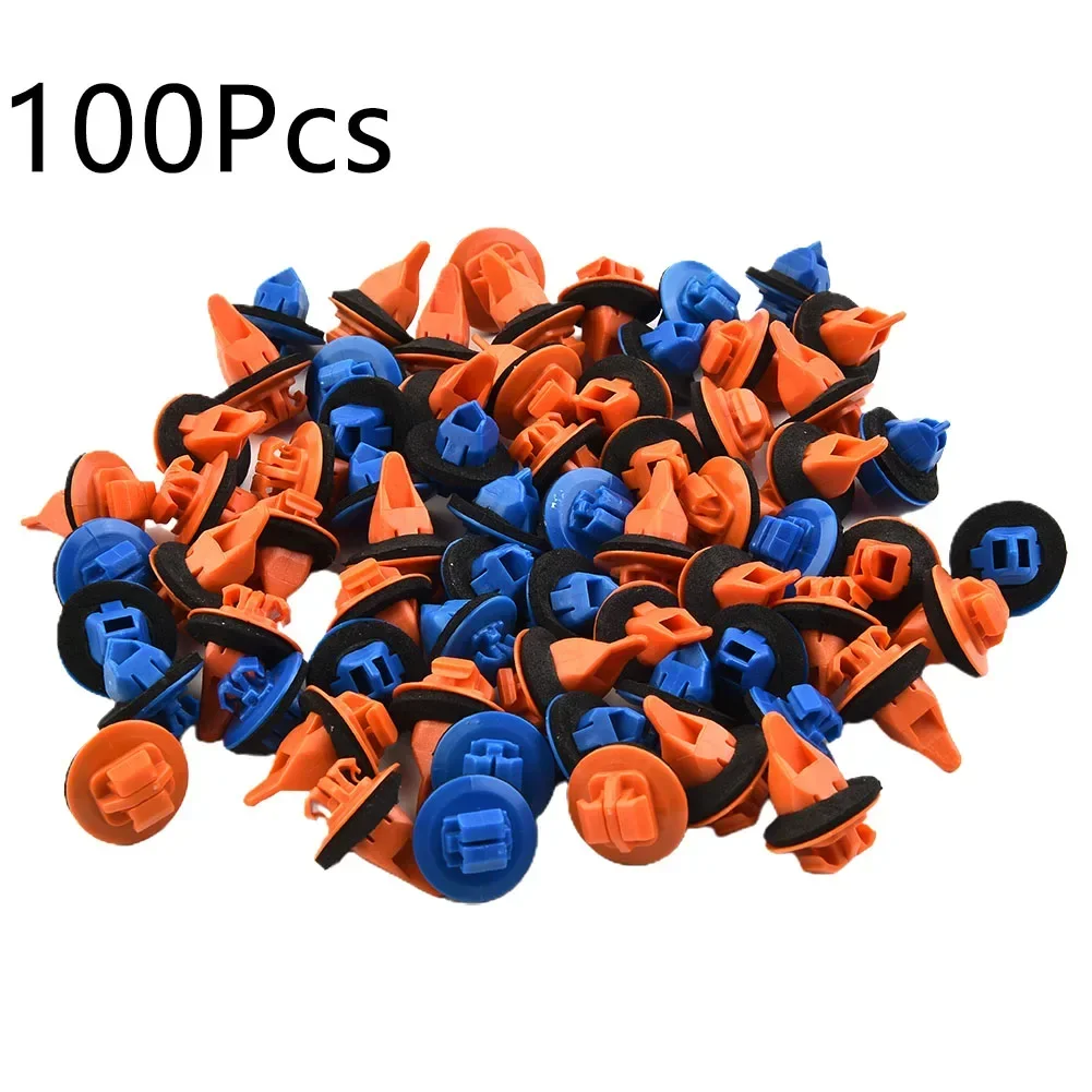 50x Orange & 50x Blue Fender Flare Retainer Clips Car Clamps Fasteners 75495/7-35010 For Toyota 2005-2016 Interior Part