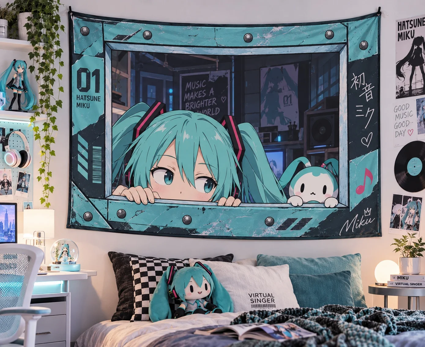 Virtual Gaming Accessories - Tapiz de anime de Hatsune Miku,