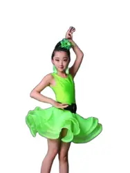 1set/lot Girls Blue Red Professional Latin dancing dress Kids Ballroom Salsa Dance Children's costumes