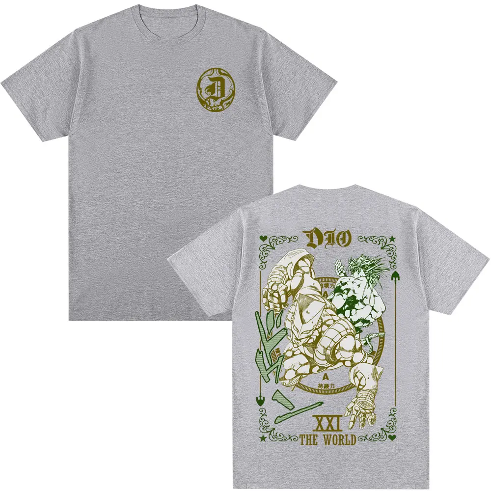 Anime Jojo Bizarre Adventure T-shirt Dio Brando Jotaro Kujo Manga Graphic T-shirts Men Women Cotton Casual Oversized T Shirts