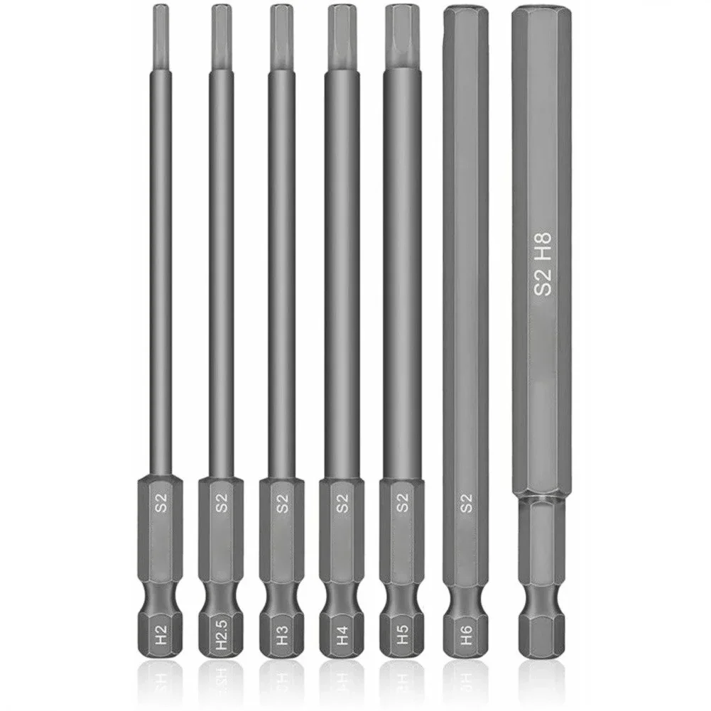 100mm Length Metric Hex Head Allen Wrench Drill Bit Magnetic Hex Screwdriver Set Hex Key Screwdriver Bits For Electric Drill