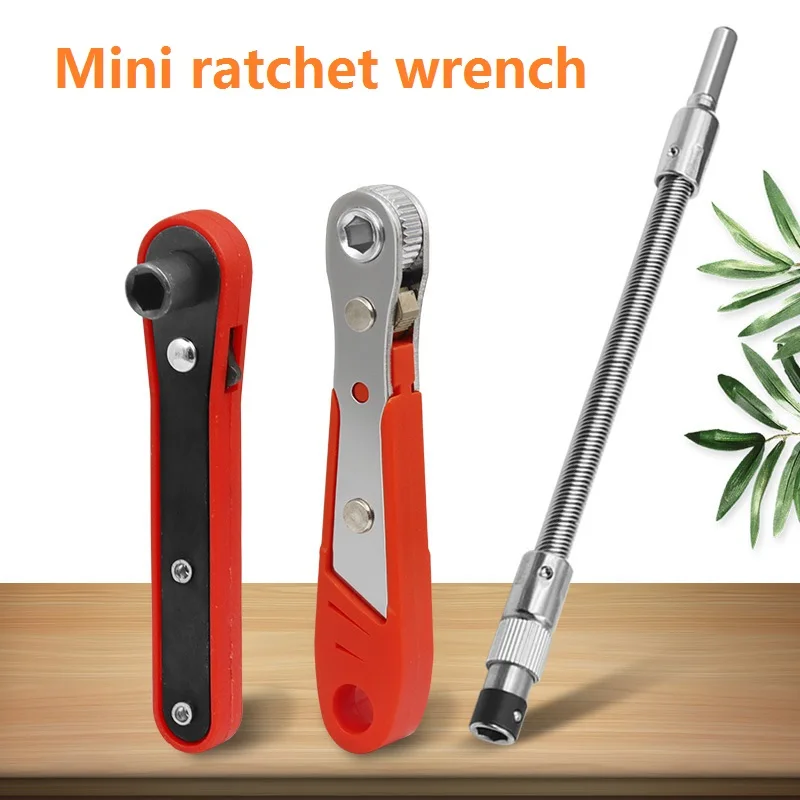 Hexagon Ratchet Screwdriver 1/4inch Mini Quick Release Socket Tools Household Handle Repair Wrench Screwdriver for Car Vehicle