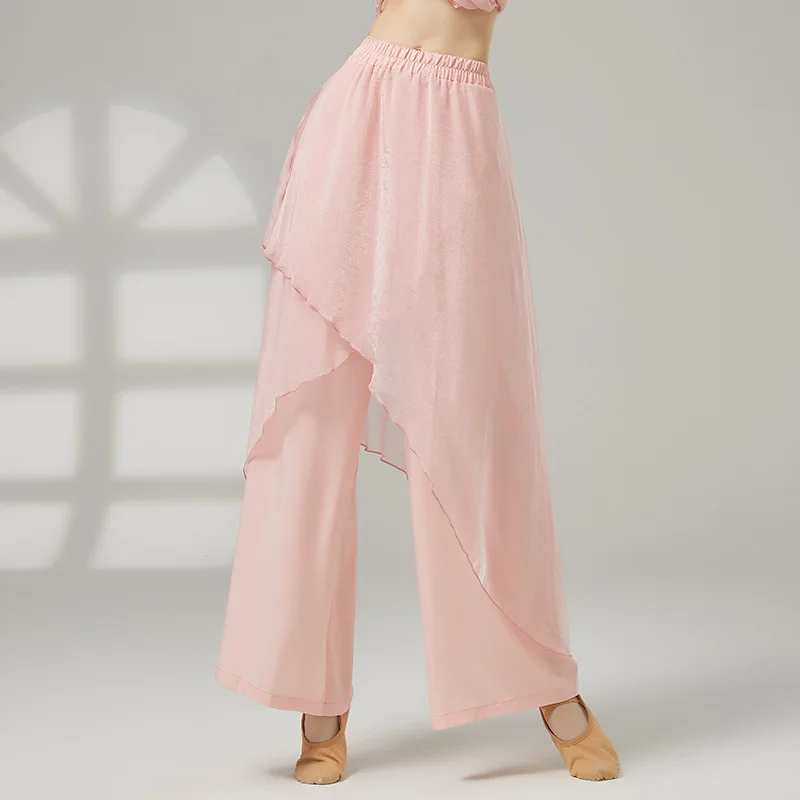 2025 クラシックダンスキュロット女性練習ダンスパンツルーズ新パフォーマンスステージ服モダンダンス流れるパンツ