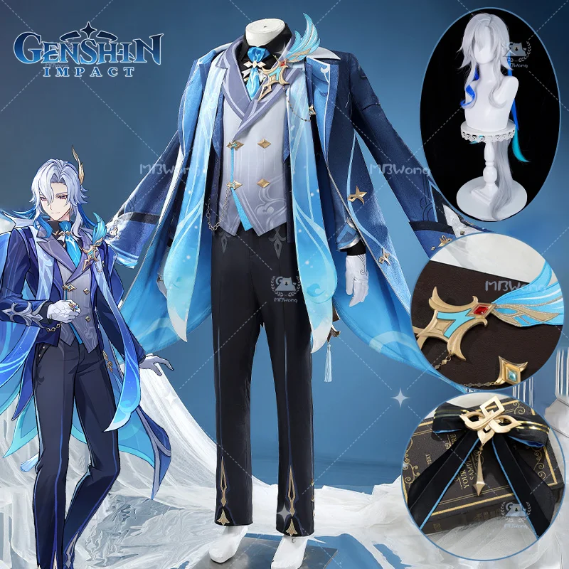 

Game Genshin Impact Neuvillette Cosplay Costume Nyovillet Nuviretto Melusent Gift Outfit For Hallowmas Party Adult Women Men