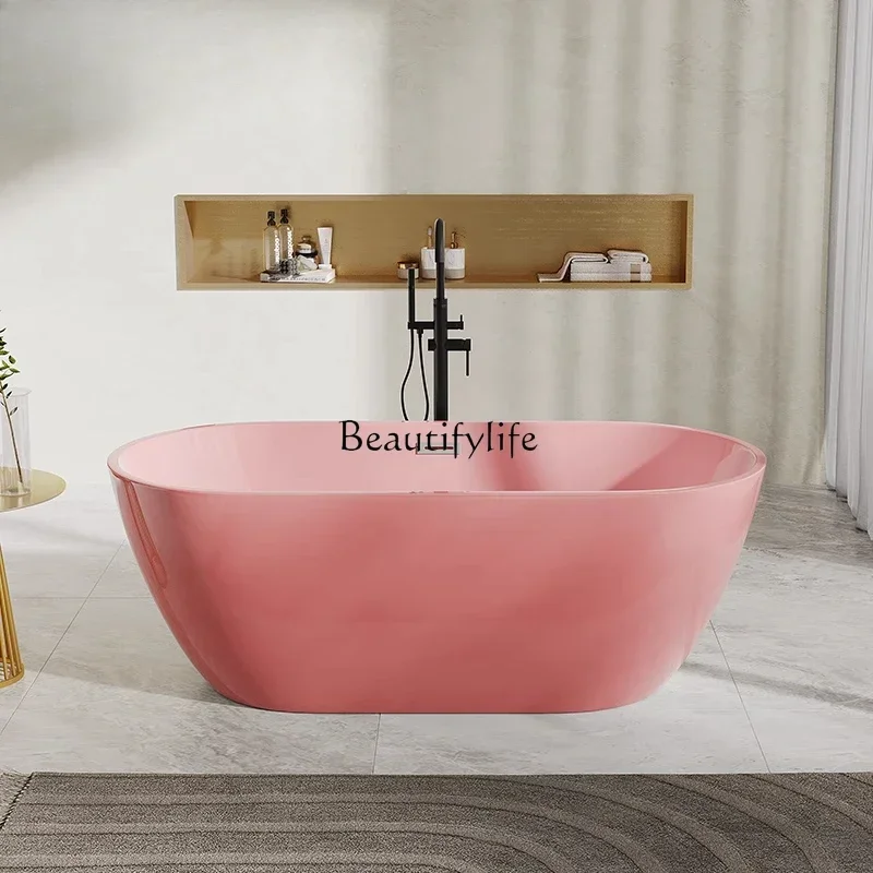 

Color acrylic bathtub adult household mini freestanding removable bath