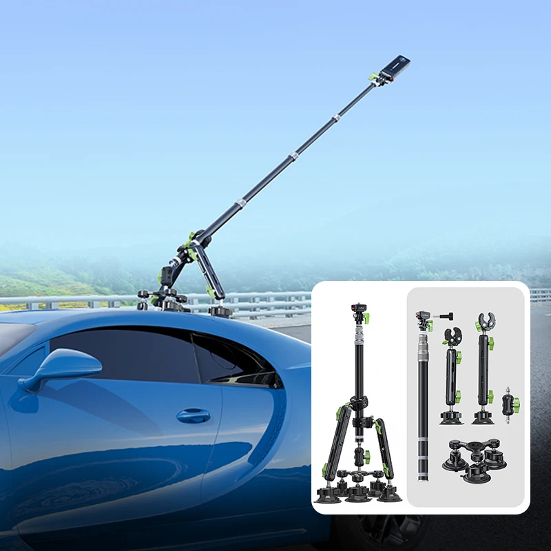 2025 Lanparte 360 Degree Rotation  Car Roof Mounting Invisible Selfie Stick Suction Mount Action Camera Holder