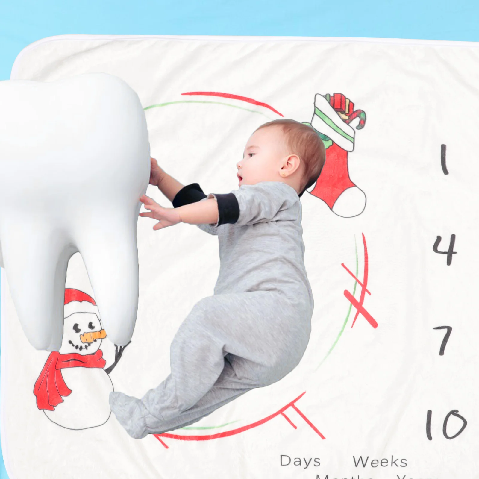 

Christmas Pattern Newborn Photography Blanket Wrap for Baby Shower Gift Hundred Day Banquet Prop