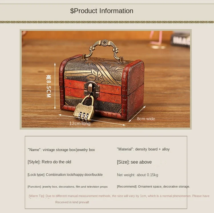 Hot-Selling Antique Retro Wooden Crystal Packaging Box with Green Stone - Yuan Datou Jewelry Storage Box