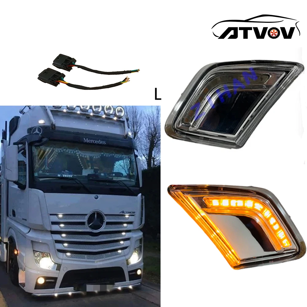 

ATVOV цельный левый правый 9608201421 9608201521 грузовик светодиодный боковой габаритный фонарь угловой фонарь указатель поворота для Mercedes Benz Actros MP5