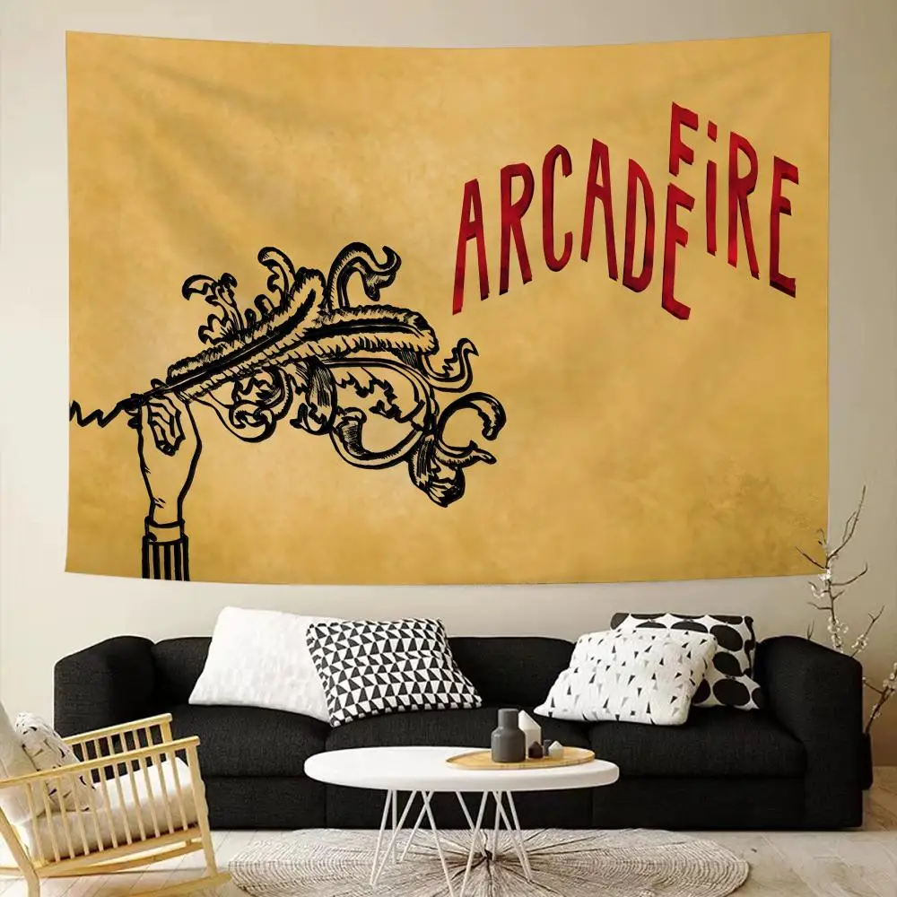 Indie Rock band A-arcade FireS Tapestry House Bedroom Living Bar Garden Microfiber Decoration Background