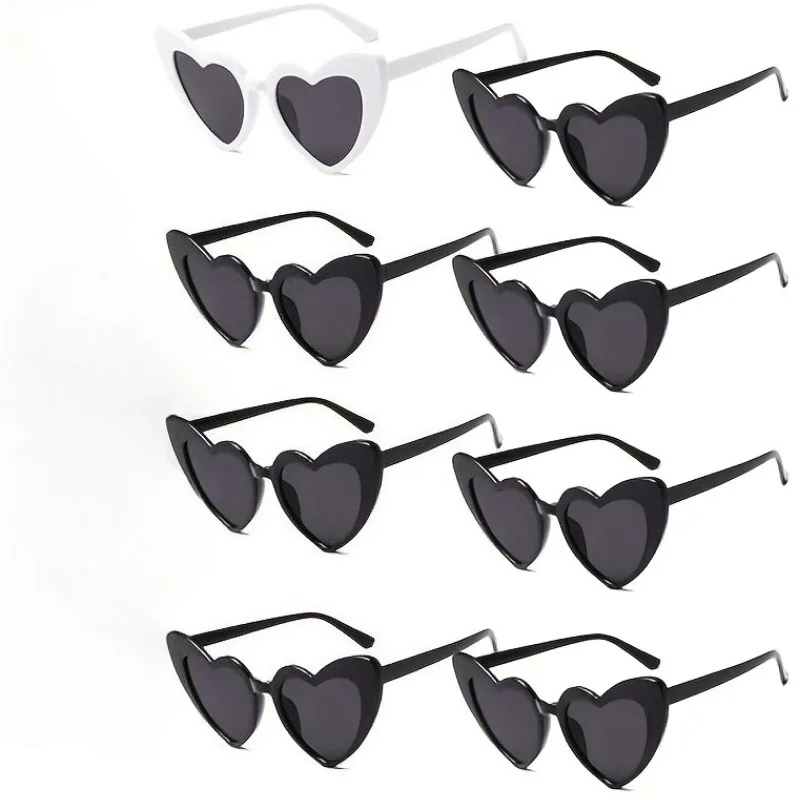8 قطع من نظارات وصيفات العروس وحفلات الزفاف على شكل قلب مثالية لحفلات الزفاف الفردية