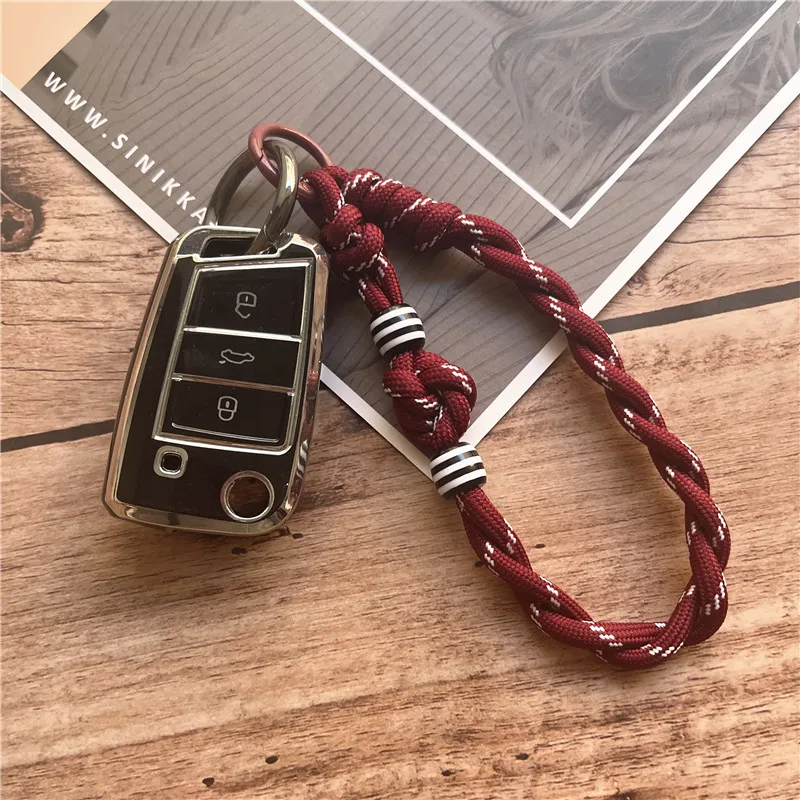 Keychain on the Phone Charms Handwoven Phone Wrist Strap with Beads Mobile Strap Pendant Anti-lost Keychain Lanyard Bag Body Kit