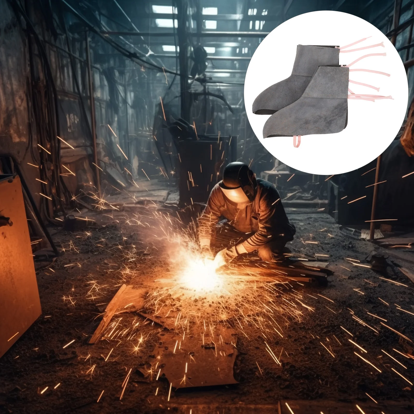 Welding Foot Shield Boot Protective Cover Shoe Covers Protector Cowhide Welding Shoe Protector For Men for Men Men\'s