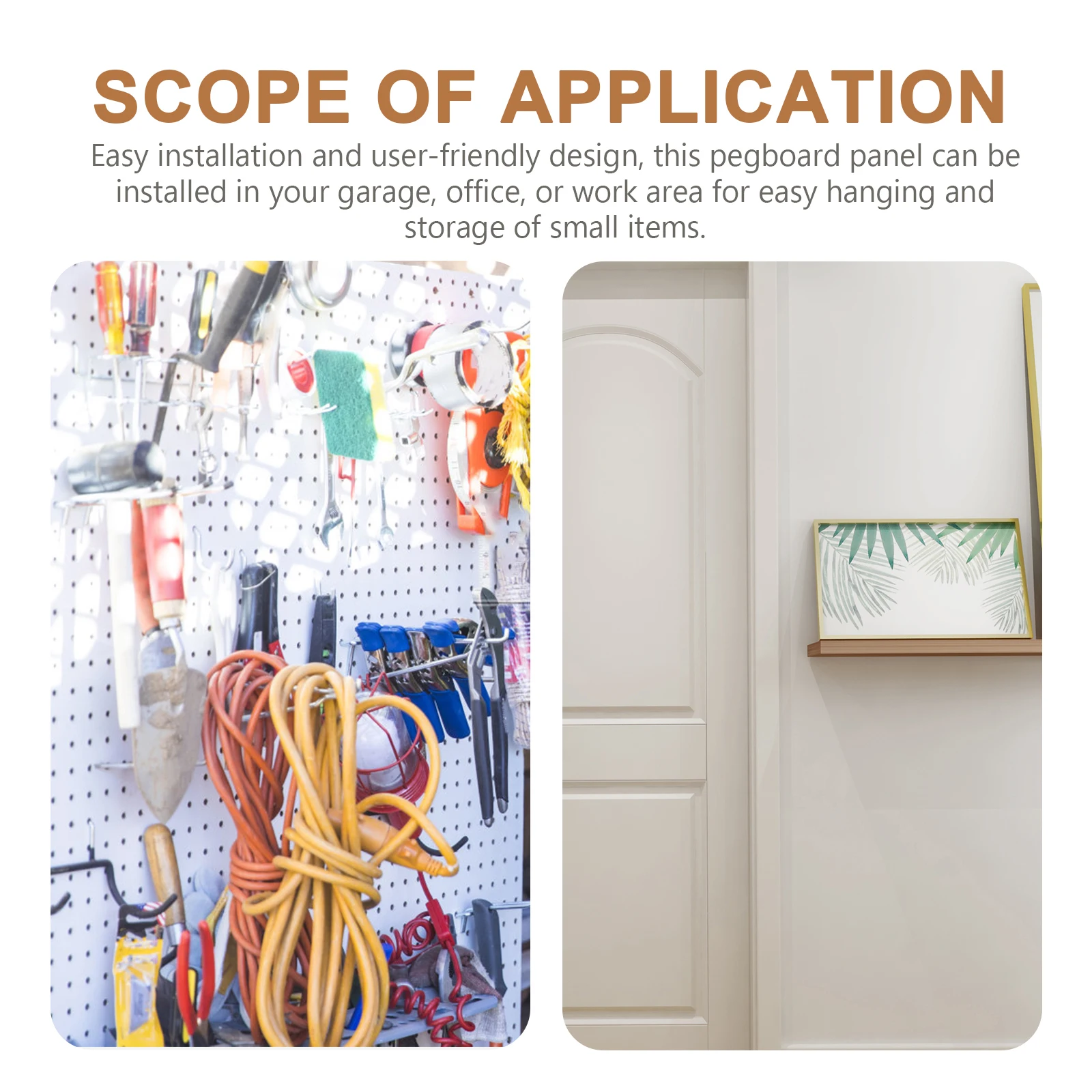 

Peg Board Wall Mount Rack 28x28 Black Plastic No Punching Tool Organizer Pegboard Panel Large Garage Storage Display