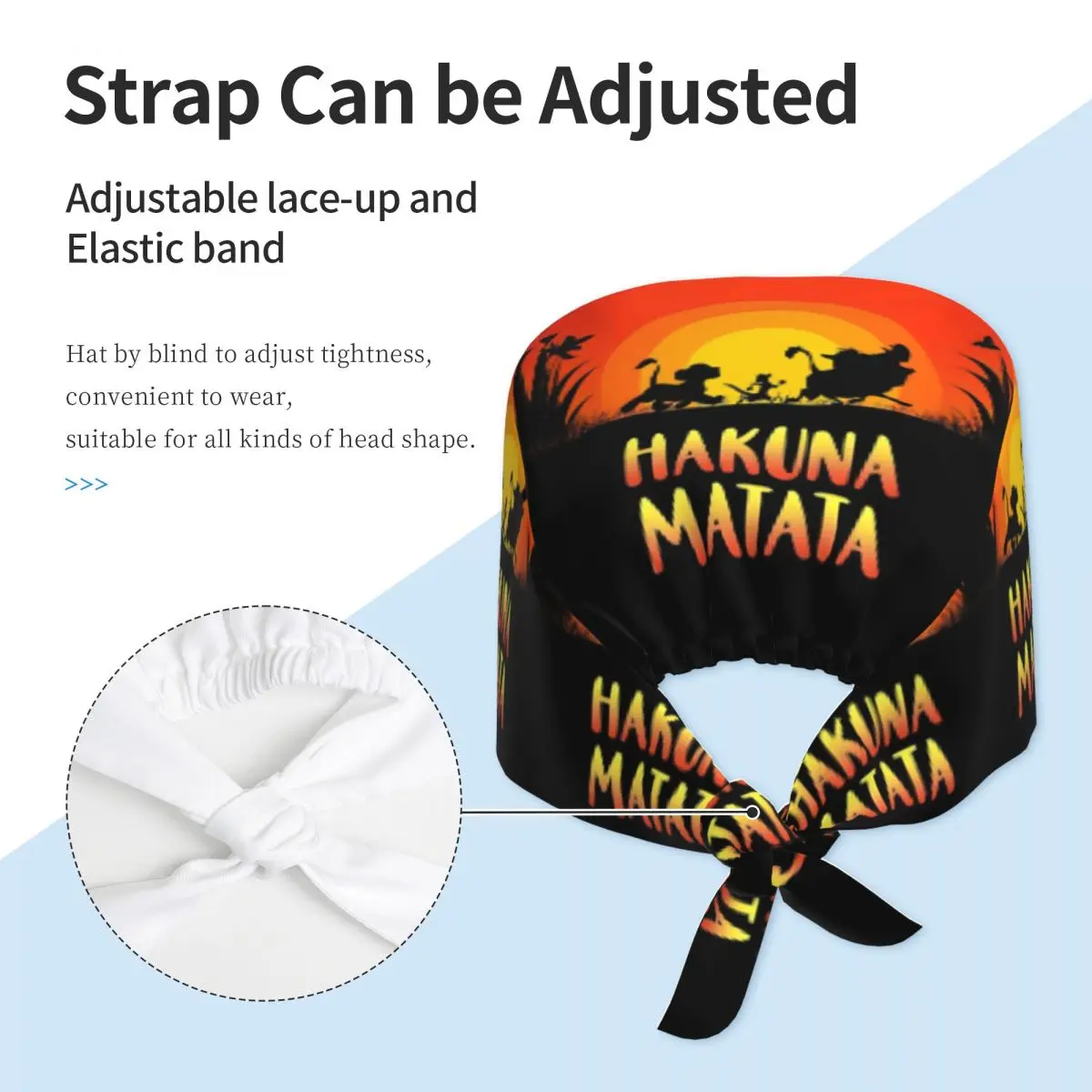 Custom Anime The Lion King Scrubs Cap Surgical Hats Men Women Kawaii Cartoon Operating Room Cap Operator Hats Lab Works Hat view 3