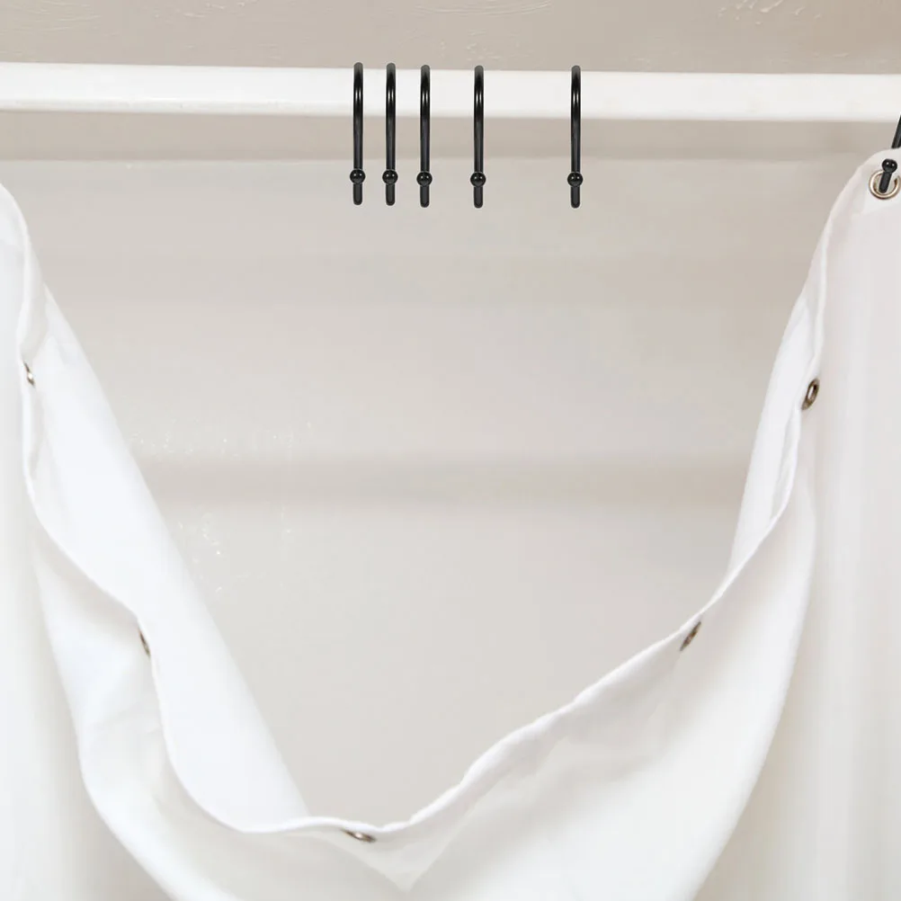 

24 Pcs Zinc Alloy Hooks for Shower Curtains Blackout Easy Install Bathroom Decor Accessories