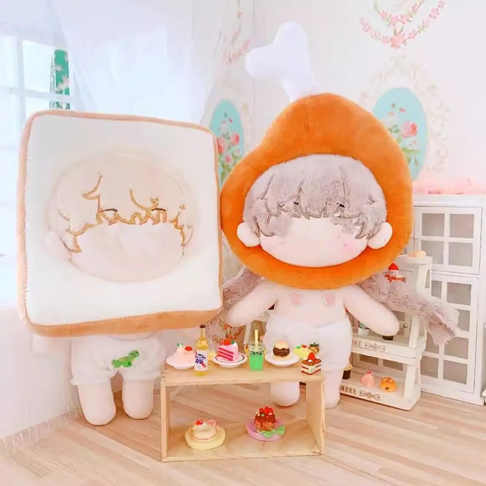 20CM Doll Headgear Deer Cat Bread Rabbit Bear Dinosaur  Cartoon Animal Ear Cap Cos Outfit Change Dressing Game Cute Plush Hat