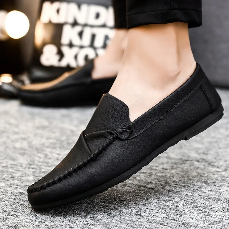 Men's summer British style work shoes, soft-soled waterproof casual lightweight non-slipLoafer beanie shoes men's business shoes