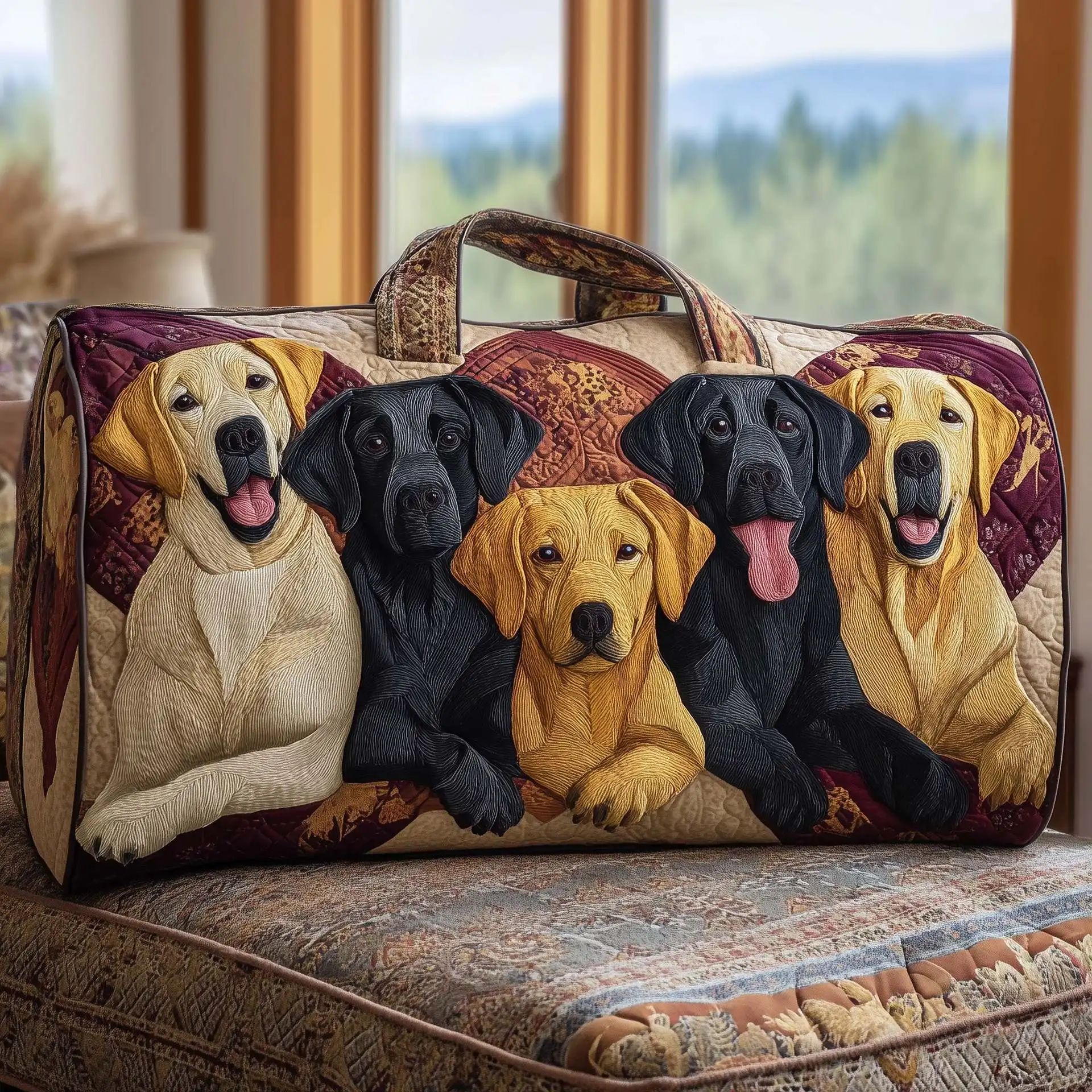 

3D Printed Quilted Bags dog funny Personalized Gifts Bags Handbag Tote Bag Custom Training Travel Bag Beach Hiking Camping