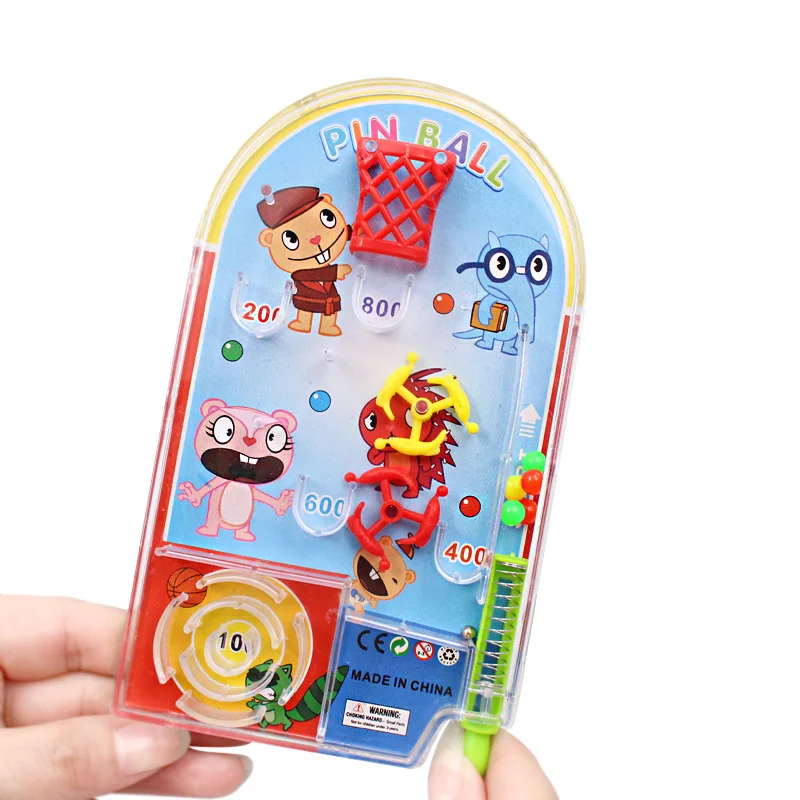 Mini Pinball Desktop Games Machine Cartoon Children Gifts Educational Toys Basketball Labyrinth Beads Ejection Peer Interaction