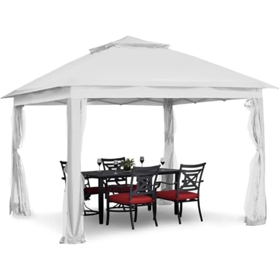 11x11 FT Gazebo Tent, Outdoor Tents for Parties with Mosquito Netting, Folding Heavy Duty Height Adjustable Canopy Tent for Pat