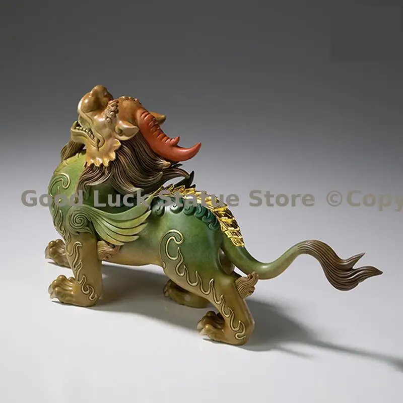 large Southeast Asia Royal high grade GOOD LUCK bronze Sculpture Dragon Pixiu mascot HOME company office Attracting wealth