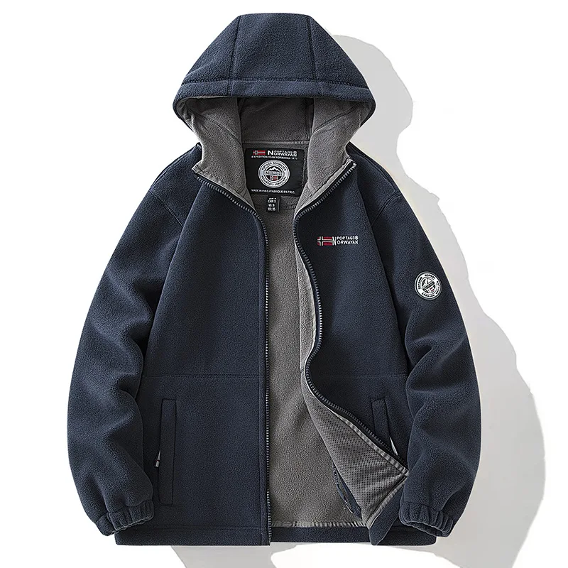 

New Men Winter Jacket Fashion Warm Spring Fleece Jackets Hooded Streetwear Windproof Male Outdoor EU Size