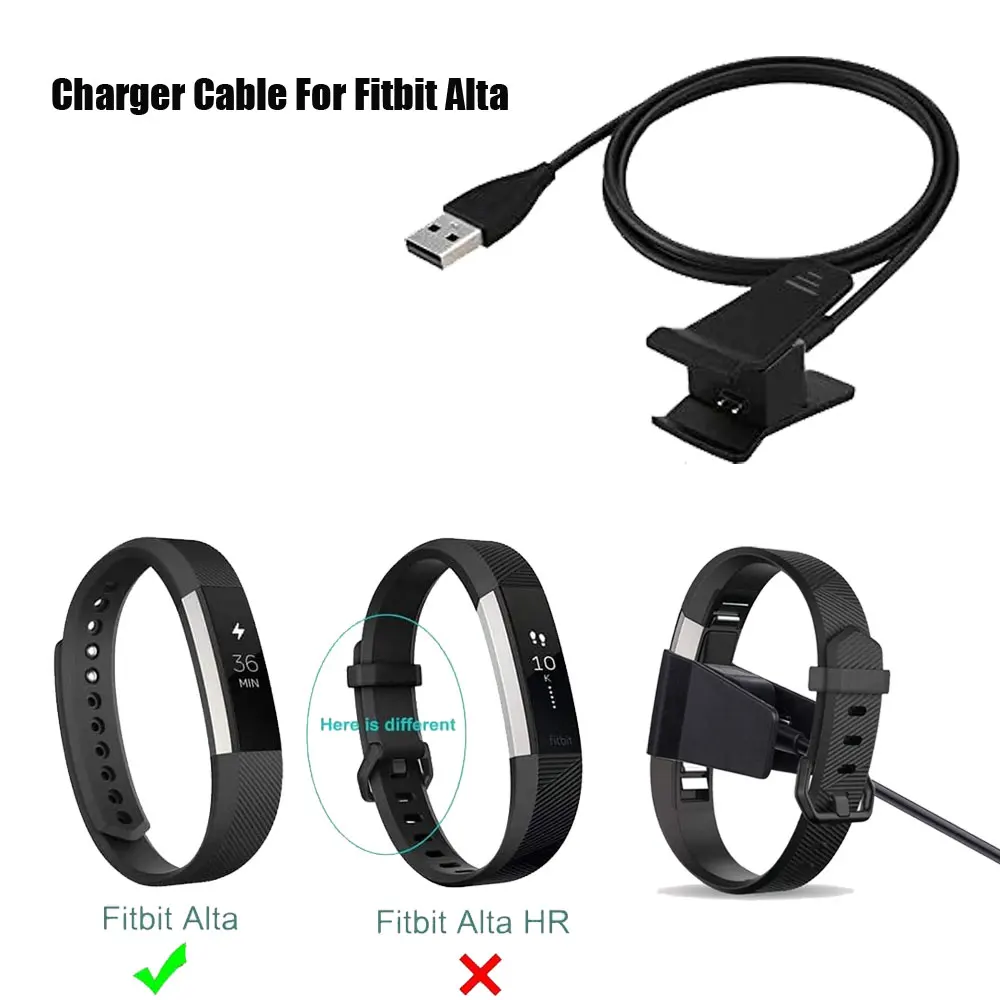 Caricabatterie con pulsante di ripristino per Fitbit Alta cavo di ricarica USB di ricambio adattatore per cavo Dock Dock adattatore di alimentazione con Clip