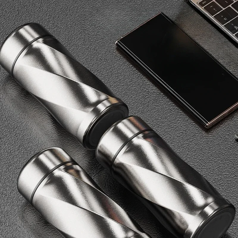 200ml Mini Thermos Cup,Double Layer Pure Titanium Vacuum Flasks,Spiral Car Cup Drinkware,Gift,Shaped Outdoor Pocket Water Bottle